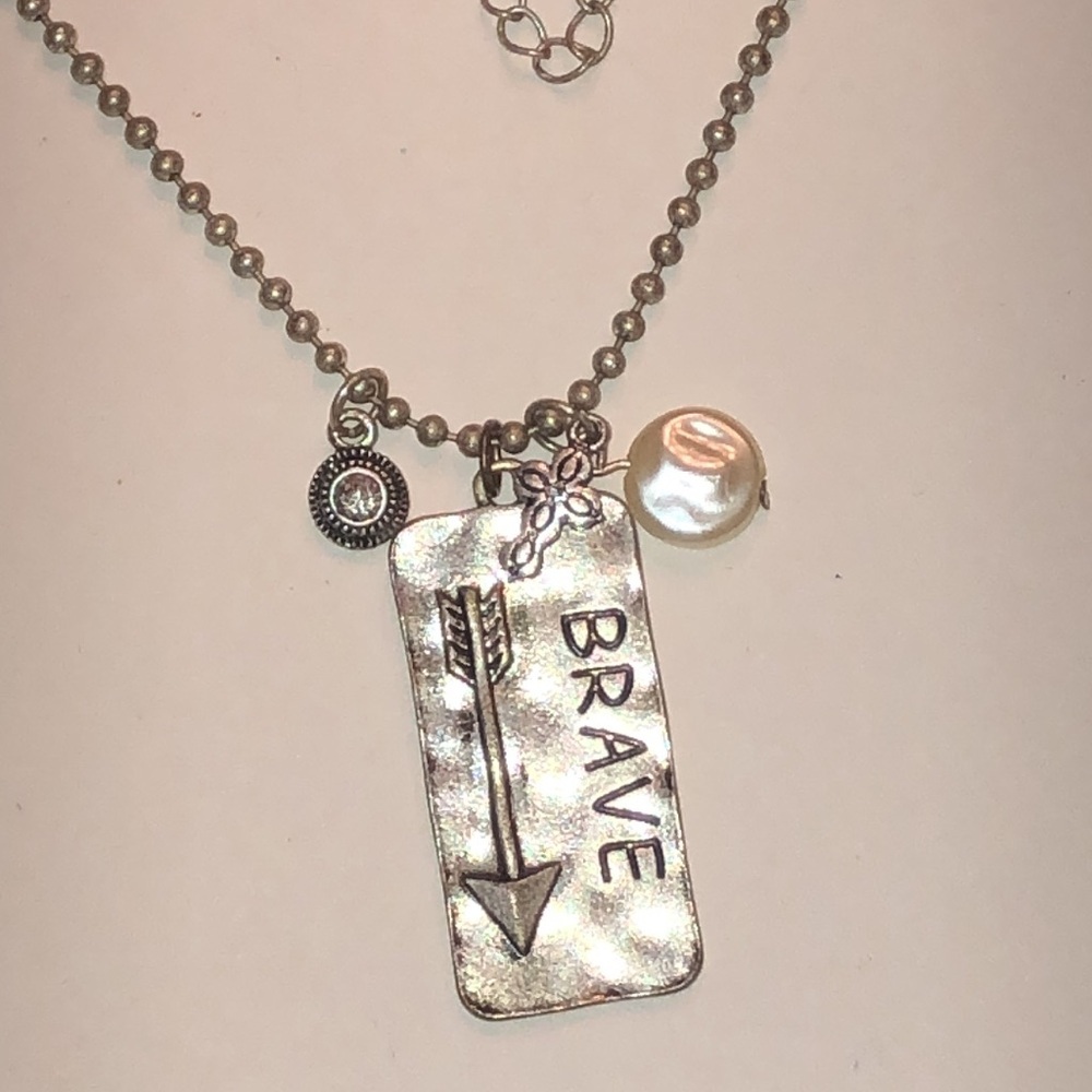 Silver Tone Brave Pendant Boho Charm Necklace